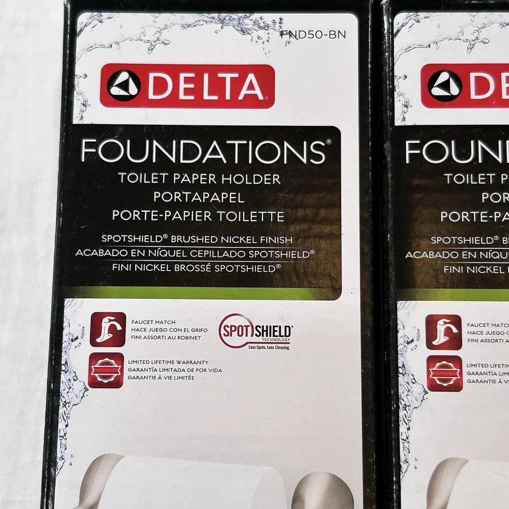 NEW Set Of 4 Delta Foundations Toilet Paper Holder Brushed Nickel FND50-BN